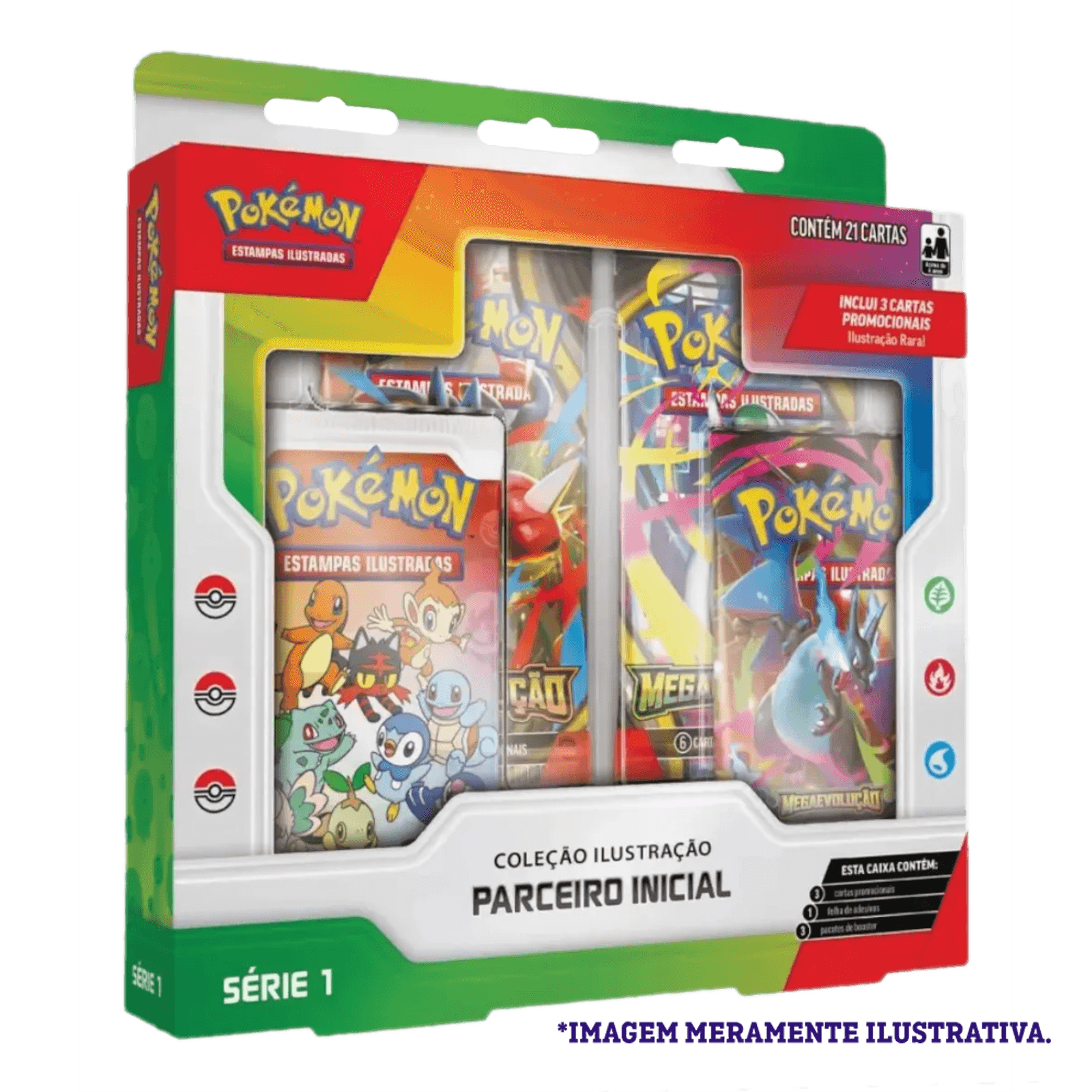 Box Pokémon Tcg Coleção Ilustração Parceiro Inicial Series 1